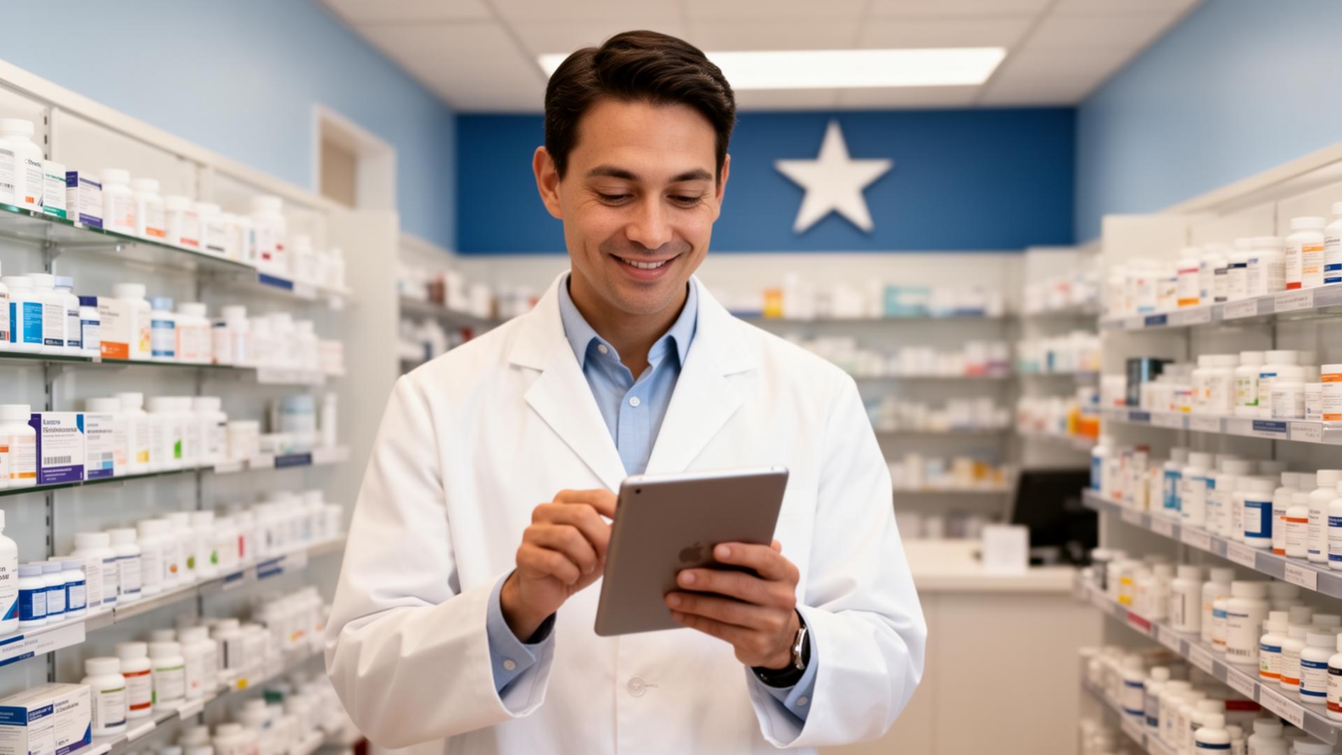 Texas pharmacist reviewing patient questionnaire